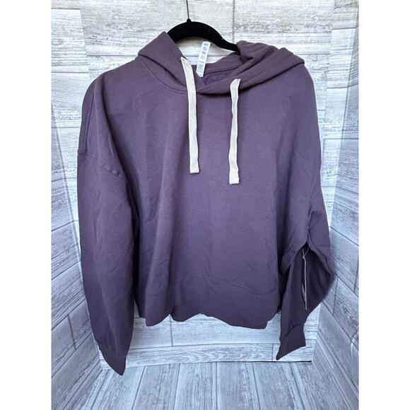 Glyder Vintage Oversized Cropped Hoodie Berry Wine Size Large NWT $84 Loungewear - Picture 1 of 4